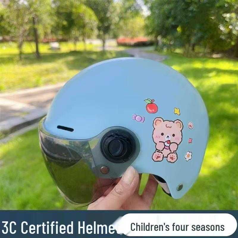3C Certified Lightweight Electric Vehicle Helmet for Kids, Summer Half Helmet, Comfortable and Cute Safety Helmet for Boys and Girls