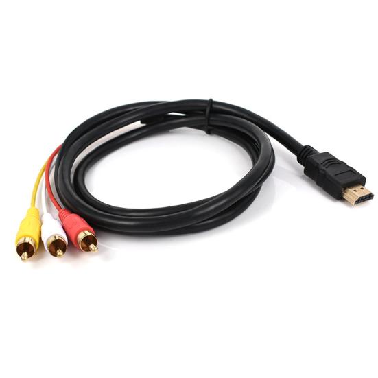 כבל ממיר אות יציב Plug Play נגד הפרעות תאימות רחבה שידור שמע 1080P כבל מתאם וידאו HDMI-תואם ל-3 RCA