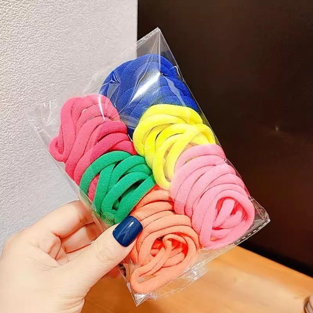 50PCS No Damage Colorful Elastic Hair Ties Non-Slip Ponytail Holders For Women