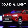 1/24 Scale Toyota RAV4 Off-Road SUV Model Car Metal Diecast Vehicle Simulation Collection Sound & Light Toy for Kids Boys Gift