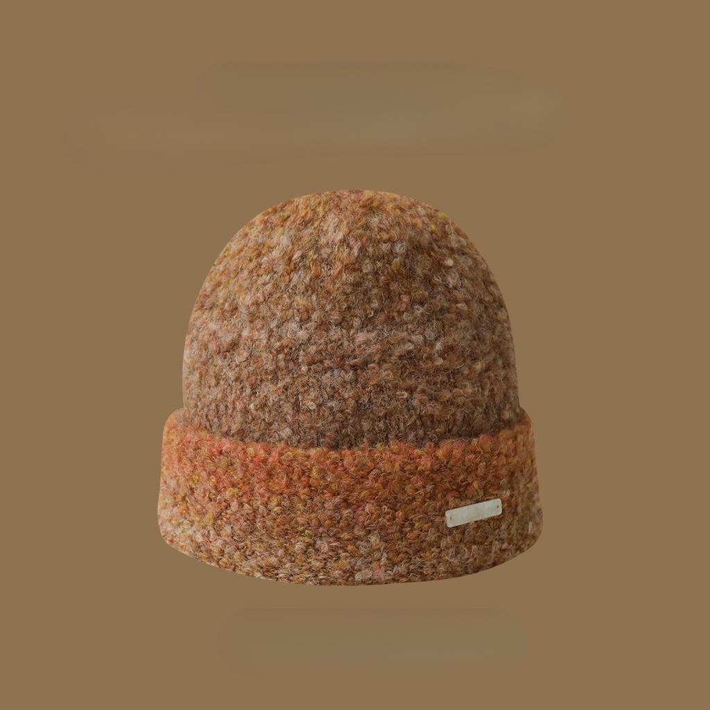 Autumn and Winter Atmosphere Gradually Change Knitted Hat Soft Waxy Warm Pullover Hat Stack Hat Men's and Women's Fashion Versatile Wool Hat