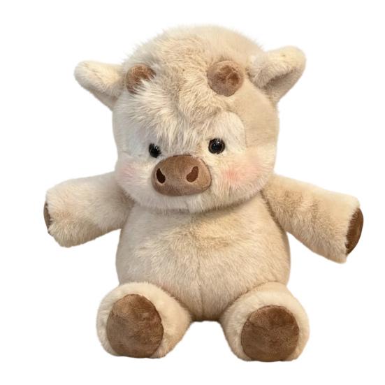 

Highland Cow Plush Toy Soft Stuffed Animal Doll for Kids Adults Cute Huggable Birthday Gift Bedroom Decor Cozy Companion for Sleep Relaxation 45cm хаки