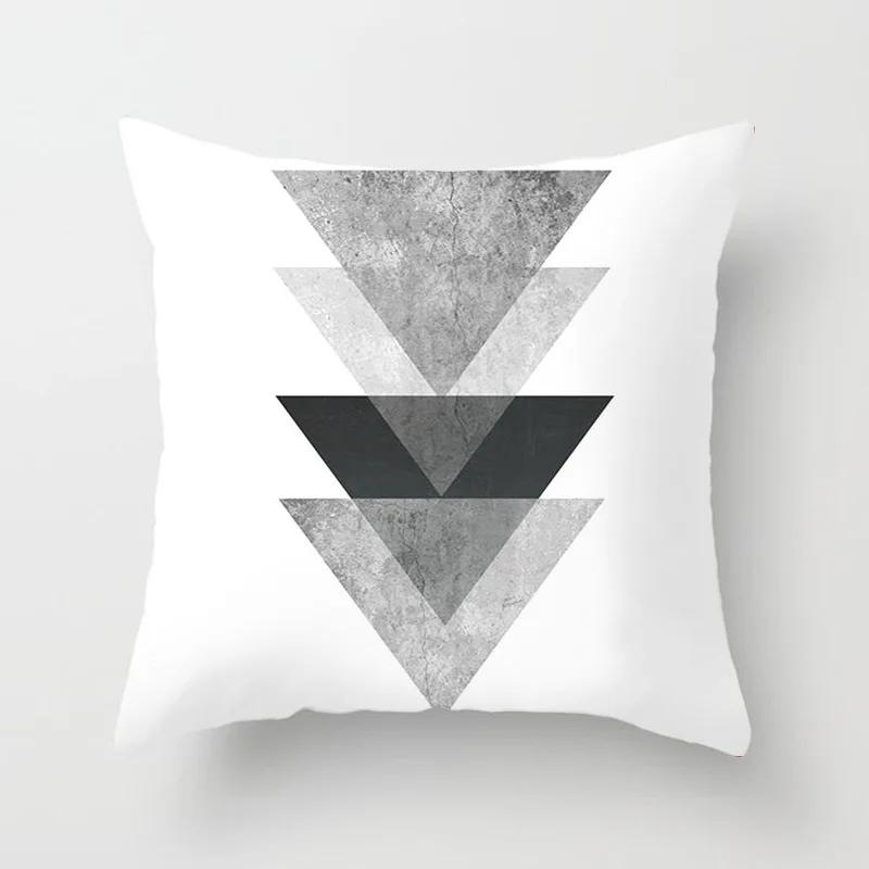 Geometric Cushion Cover Black and White Pillow Case Cover Striped Dotted Pillowcase Grid Triangular Geometric Cushion Cover
