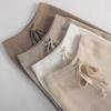Women's Soft Wool Wide-Leg Pants for Autumn/Winter - White Drape Knit Mopping Style