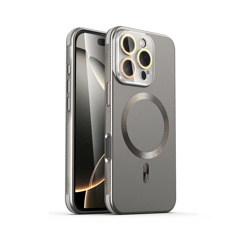 For Magsafe Magnetic Wireless Charging Luxury Solid Color Plating Phone Case For iPhone 16 Pro Max 14 13 15 Pro Max Back Cover