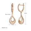 Kinel Square Cutout Long Dangle Earrings For Women Rose Gold Color Luxury Party Fine Jewelry Trendy Drop Earrings