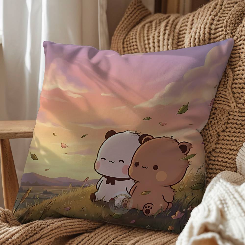 Panda Bubu Brown bear Dudu pillow cover living room sofa cushion cover bedroom room bed pillow cover home decoration