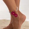 DIEZI 1 PCS Bohemia Pearl Jewelry Bracelet Anklet Foot Chain Ankle 3 Colors Flower Charm Anklet Beach Vintage Foot Jewelry Gift
