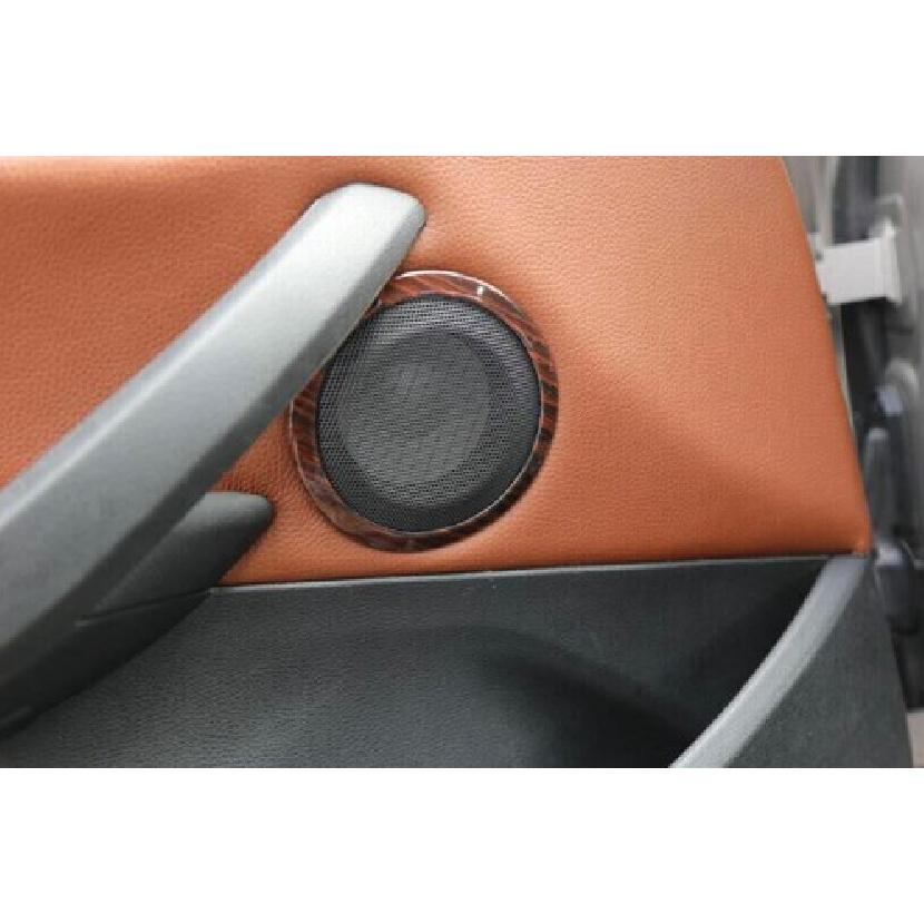 Red Wood Grain For BMW X1 E84 Cover Trim 2010-2015 Inner Door Speaker Ring Horn