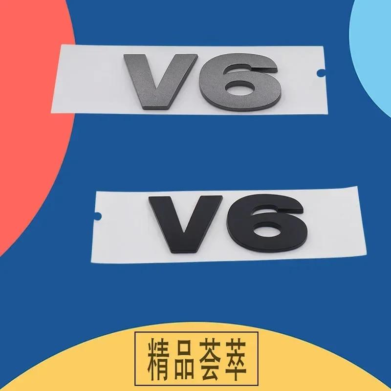 3D Premium V6 V 6 Letters Car Engine Hood Fender Trunk Tail Rear Decal Emblem Badge Sticker for Discovery Evoque Vogue