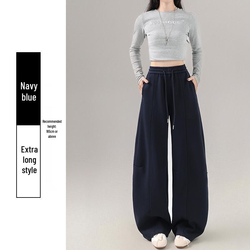 Spring 2026 Women's American-Style High-Waisted Curved Blade Sweatpants - Loose Fit, Wide-Leg, Casual Sports Trousers.
