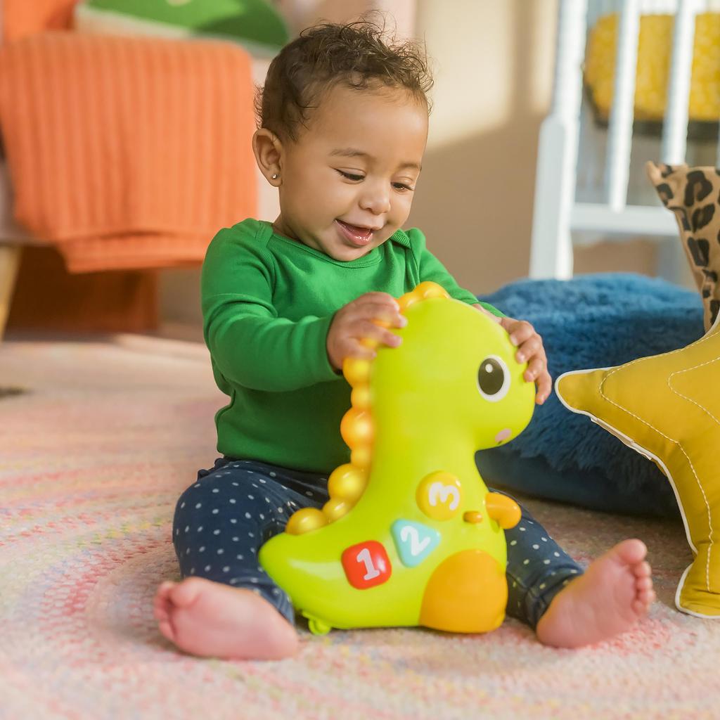 Bright Starts Crawl & Count Go Go Dinosaur [6 Months and Up] Crawling, Chase, Educational Toy, Early Childhood Education, Foreign Language 12506