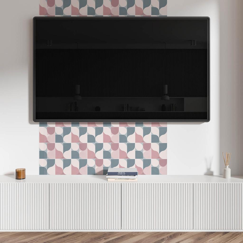 Naklejany Panel Winylowy Do Przedpokoju 100X50 Cm Abstrakcyjny Wzór Geometryczny