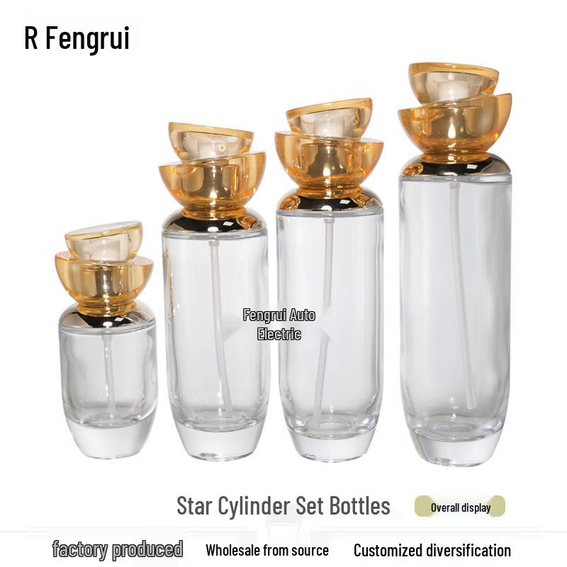 

Glass Cream Jar and Serum Lotion Set with Irregular Lid - Available in 30/50g, 40/100/120/150ml Sizes 30g; Clear; Glass