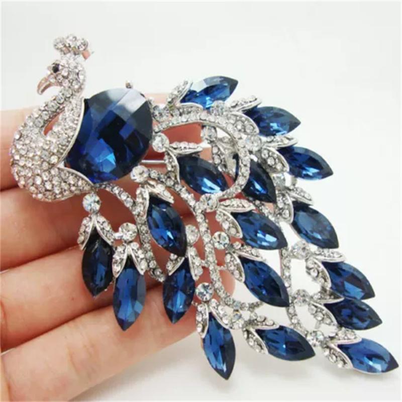 Vintage Women Girls Heavy Industry Crystal Animal Brooch Pin Fashion Luxury Shiny Boutique Rhinestone Badges Corsages For Lady