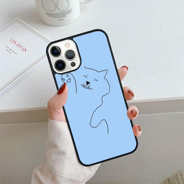 Minimalist Line Cat Phone Case For iPhone 17 Air 14 15 16 13 12 Cover For Apple 14 15 16 Pro Max Plus Coque