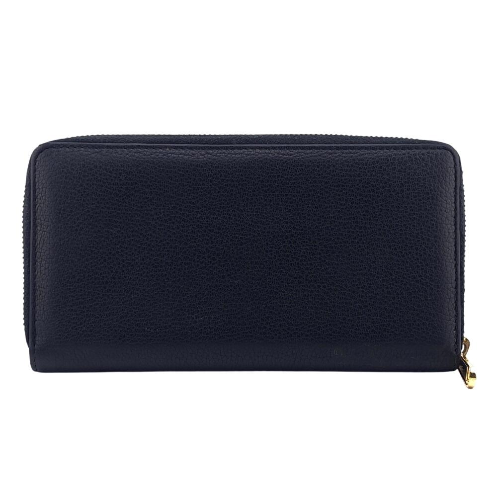 GUCCI 658691 Zip Around leather Purse black leather unisex Used