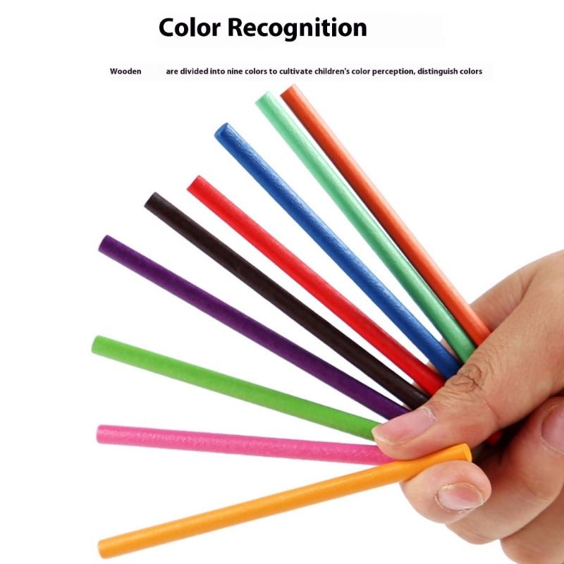 Early Learning Color Recognition Toy Fishbone Shape Wooden Fine Motor Training Educational Game For Children