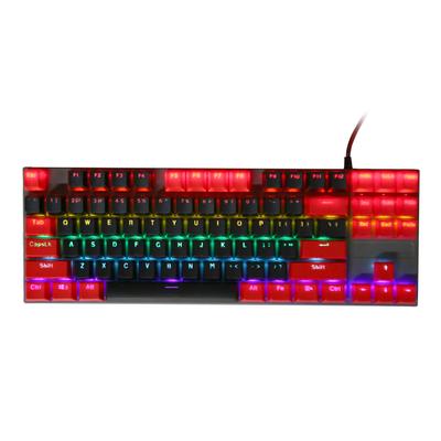 Mechanical Keyboard 87 Keys Blue   RGB Backlit Contrast Color Ergonomic Wired Keyboard for Laptop Desktop PC