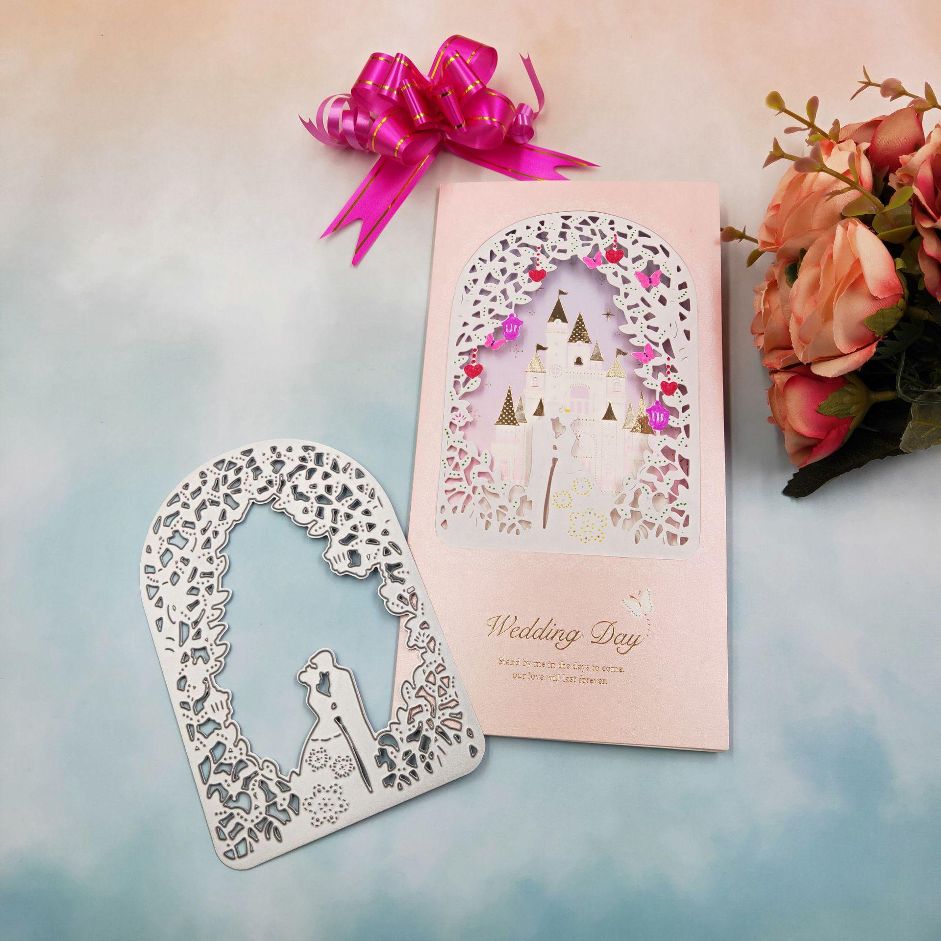 Влюбленные Высечка Пара Металлические Штампы для Высечки Скрапбукинг Альбом Свадебные Штампы для Изготовления Открыток Декорирования Тиснения серебряный