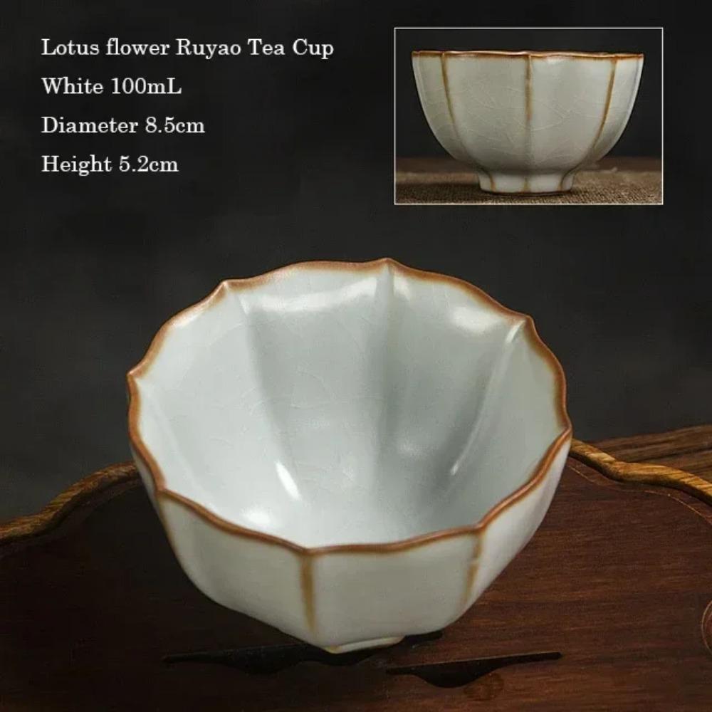 Ru Kiln Kung Fu Tea Cup, Master Cup, Single Cup, Gracked Glaze Cups, Ru-Porcelain Tea Bowl, Ceramic Large 100ml