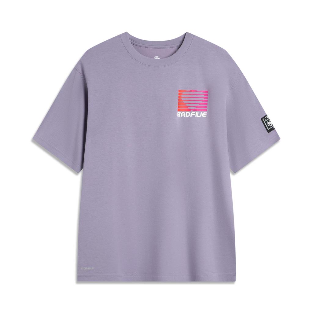 Li Ning Anti-Five Series Casual Simple Round Neck Pullover Letter Loose Print Comfortable Fashion Versatile Short Sleeve T-Shirt Men T-Shirt AHSVD13-4