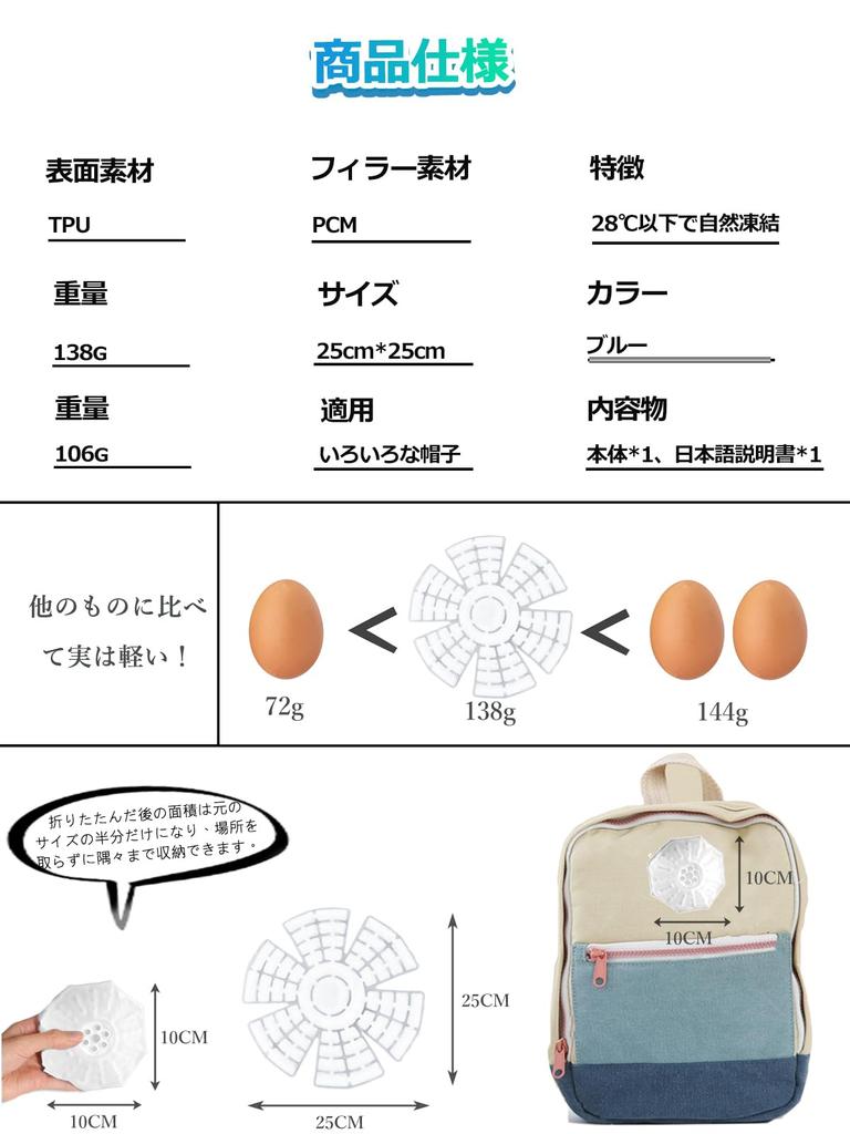 Hat Ice Pack for Head Cooling naturally at the same PCM as a neck Head Cool Cooling Aid for Heatstroke Prevention and Heat Fits Reusable for Kids and