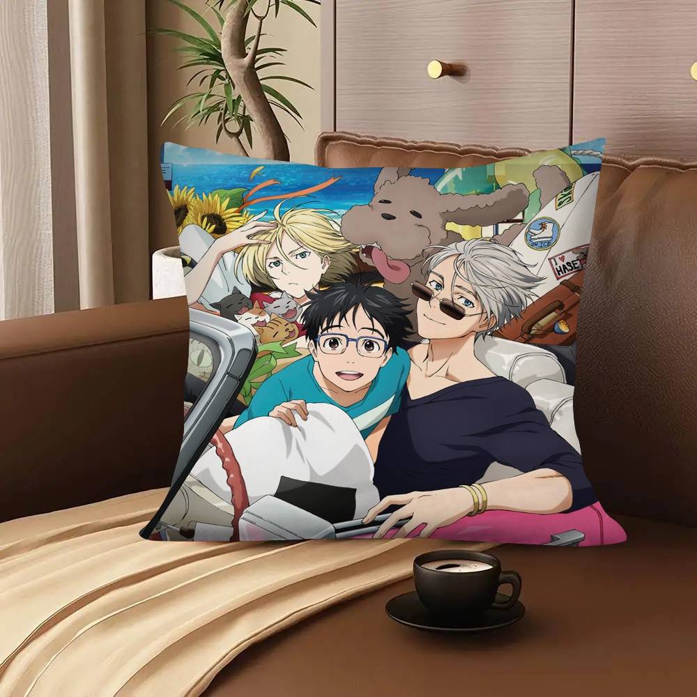 Yuri On ICE Anime Pillow Case Square Pillow Bedroom Sofa Leisure Comfort Cushion Car Living Room Home Decoration