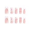 Medium Length Pink Press-On Nails with Bow and Flower Designs