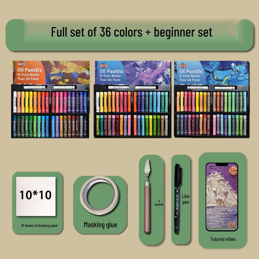 48-Color Super Soft Oil Pastels Set with Scraper - Child's Painting Kit