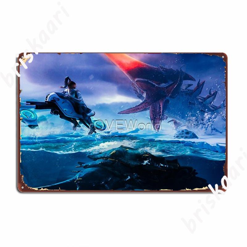 Subnautica Metal Plaque Poster Living Room Poster Club Party Design Tin Sign Poster 20X30CM