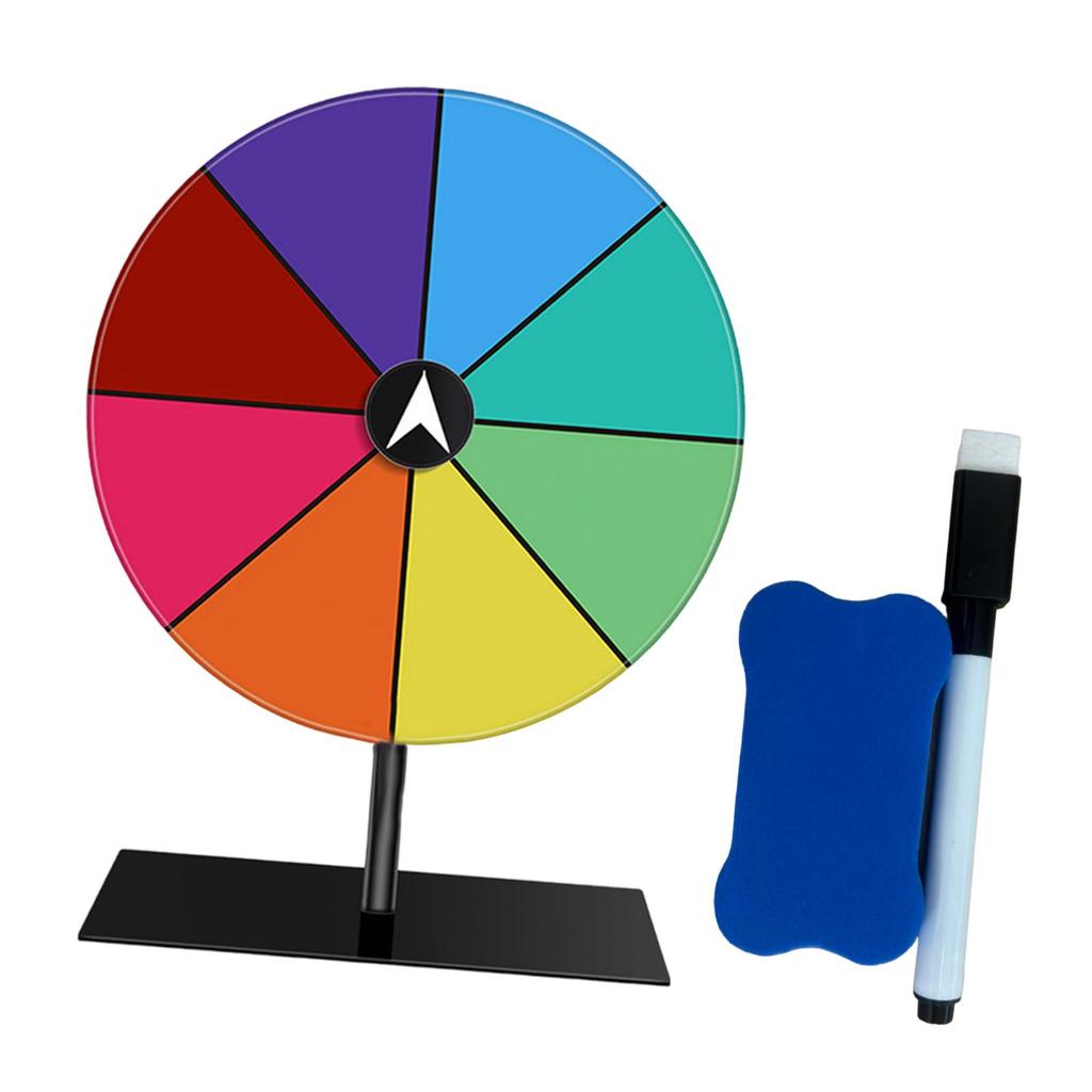 Tabletop Prize Turntable Set Erasable Pen Eraser Set Lucky Draw Roulette Wheel for Supermarkets Pub Gatherings Tradeshow Party