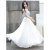 Large Three-layer Chiffon Long Skirt Was Thin, Beach Fairy Skirt, White Dance Skirt, Half-length Skirt, Square Dance Skirt