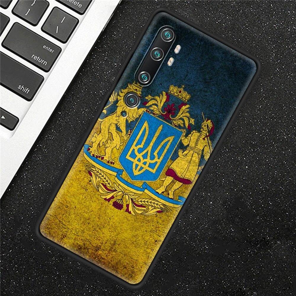 Ukraine Flag Painted Bling Case For Xiaomi Mi Poco X3 NFC M3 Pro Note 10 Lite 11 10T Pro 5G 9T Silicone Phone Coque Black Cover