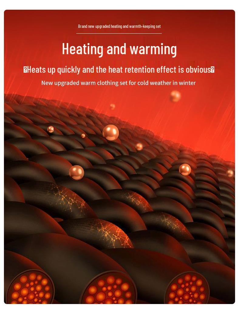 Smart Temperature-Controlled Heated Pants Set with Velvet Lining for Cold Protection - Middle-Aged and Elderly
