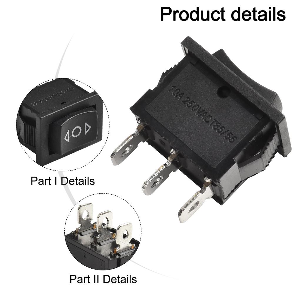 MOMENTARY ONOFF Direction Rocker Switch 3 Pin 21x15mm Panel Mount Rated 3A for DIY Electrical Direction Control and Switching