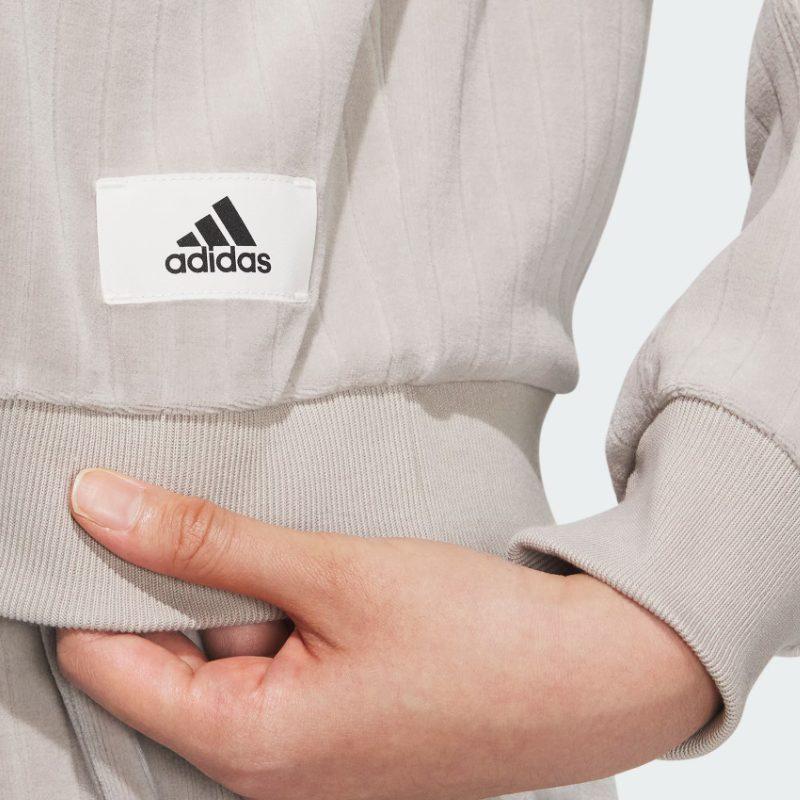 Adidas Lounge Sweatshirts Women's Light Gray Crew Neck Moderate Regular IW4034