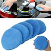 Car Waxing Polish Sponges 5 Inch Car Detailing Wax Applicator Pads Round Pocket Microfiber Foam Sponges Car Cleaning Tools
