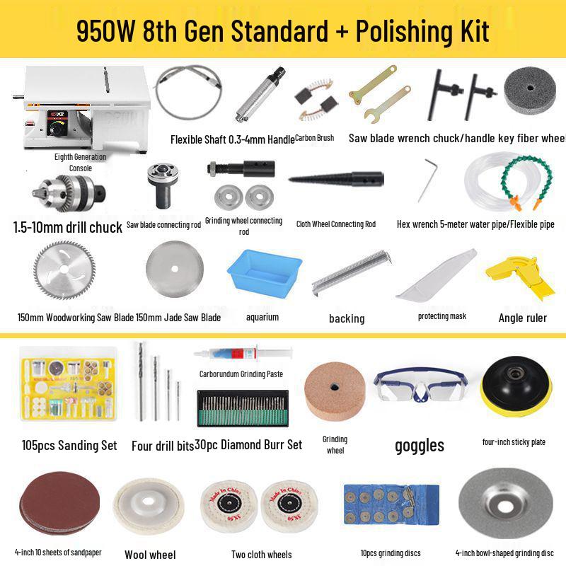 Multi-Functional Electric Bench Grinder: Jade, Woodworking Polisher, Engraver, Cutter, Drill.