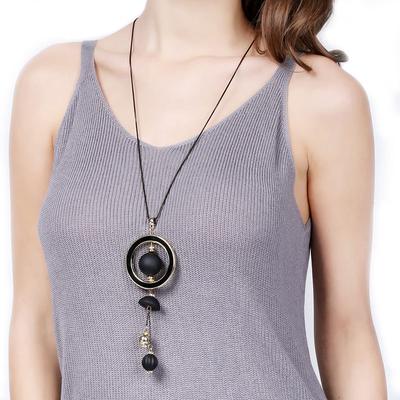 Lange Halsketten für Frauen, Anhänger für Frauen, Holzperlen, lange Halskette, Schmuck, Geschenk