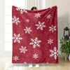 White Snowflakes and Dots Scattered On a Red Background. for All Seasons Blanket Lunch Break Throw Gift