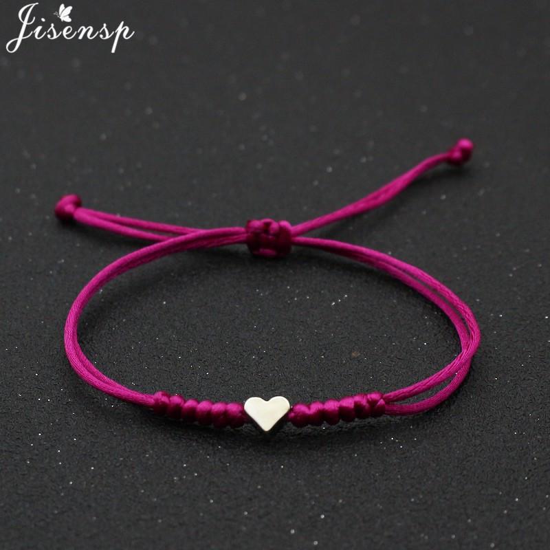 Multicolor Rope Lucky Heart Bracelets Women Men Charm Woven Handmade Bangles Braided Adjustable Buddhism Jewelry Pulseras