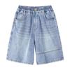 Zuoxi Boy's Lyocell Denim Split-Line Shorts