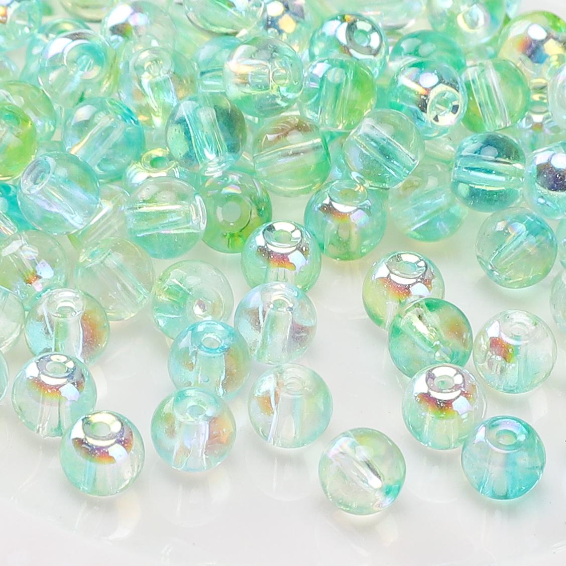 

Стеклянные чешские круглые бусины с усовершенствованным градиентным цветом, бусины-разделители для изготовления ювелирных изделий, аксессуары 4mm 90pcs светло-зеленый