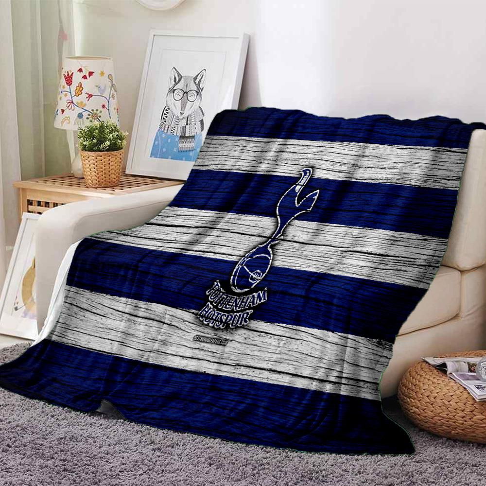 Tottenham Wappen Design Flanelldecke, Weiches Polyester, Modernes Design, Ganzjahres- für Camping, Reisen, Geschenke für Feiertage oder Geburtstage