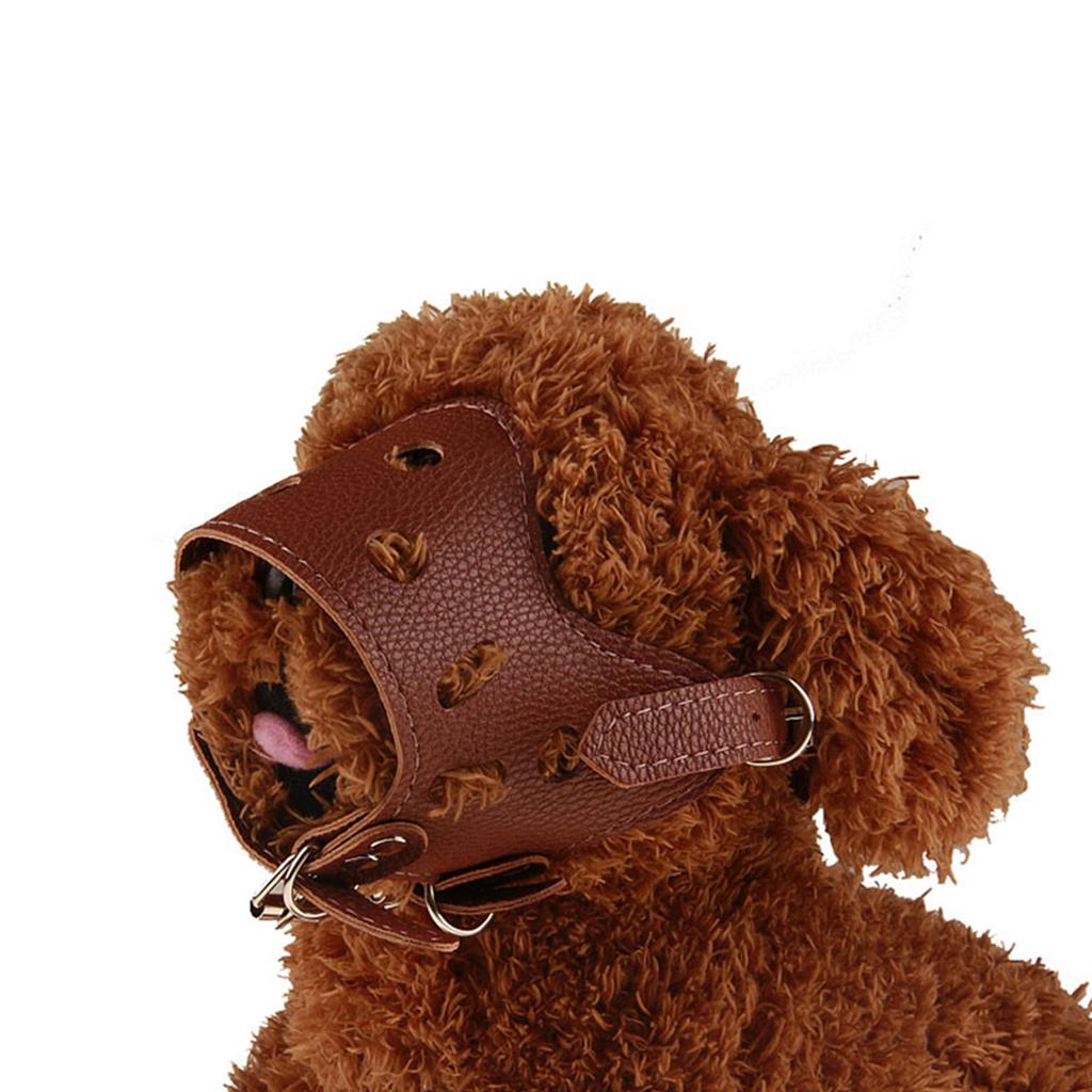 Buy Adjustable Leather Antibiting Dog Muzzle for Biting and Barking