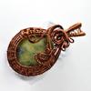 121 Ct Natural Chrysoprase Gemstone Wire Wrapped Pendant Copper Jewelry For Her