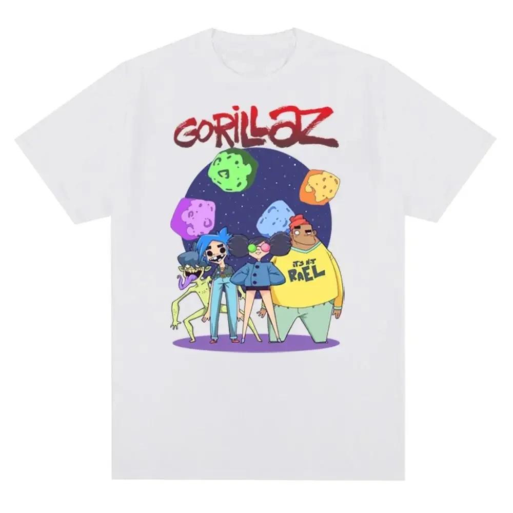 Streetwear Casual Zespół Muzyczny Gorillazs Punk Rock Moda Koszulka Z Nadrukiem Lata 90. Retro Krótki Rękaw Duży Rozmiar Koszulka Unisex top tee