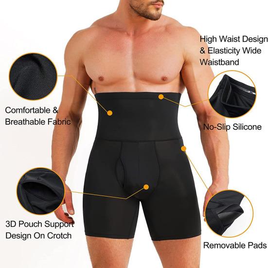 Men Butt Lifter Panties Hip Enhancer Padded Shorts Underwear Removable Pads Push Up High Waist Slimming Shapewear
