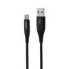 VIDVIE CB491 NYLON USB - Apple Lightning 2.4A Cable, 1.2m Black